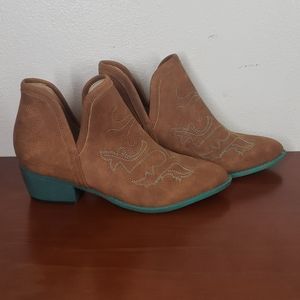 Jolimall booties. Brown Cowgirl SZ 7